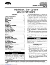 Carrier 40RMS012 Installation, Start-Up And Service Instructions Manual