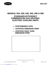 Carrier 48SS018 Performance Data Sheet