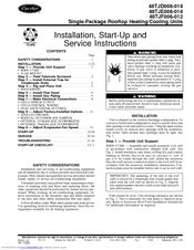 Carrier 48TJD008-014 Installation, Start-Up And Service Instructions Manual