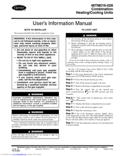 Carrier 48TM016 User's Information Manual