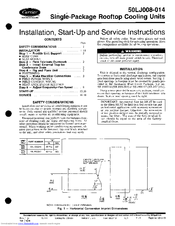 Carrier 50LJ008-014 Installation, Start-Up And Service Instructions Manual