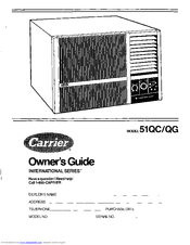 Carrier 51QC/QG Owner's Manual