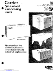 Carrier AIR-COOLED CONDENSING UNITS 38BA Manual