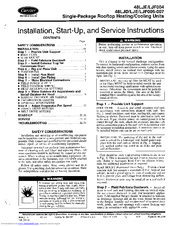 Carrier 48LJD007 Installation, Start-Up And Service Instructions Manual
