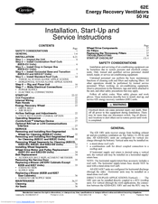 Carrier 62E Installation, Start-Up And Service Instructions Manual