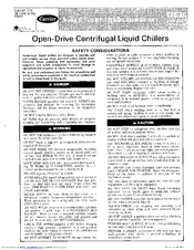 Carrier OPEN-DRIVE CENTRIFUGAL LIQUID CHILLERS 17CB Start-Up Instructions