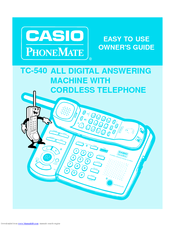 Casio PhoneMate TC-540 Owner's Manual