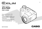 Casio Exilim EX-P505 User Manual