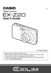 Casio Exilim EX-Z20 User Manual