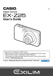 Casio EX-Z25 - EXILIM Digital Camera User Manual