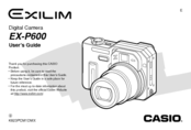 Casio P600 - Exilim Pro 6MP Digital Camera User Manual