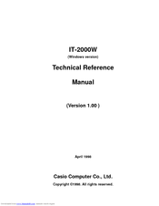 Casio IT-2000W Technical Reference Manual