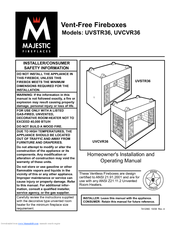 Majestic fireplaces UVCVR36 Homeowner's Installation And Operating Manual