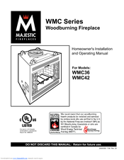Majestic Fireplaces WMC36 WMC42 Operating Manual