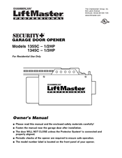 Chamberlain 1345C 1/3HP Owner's Manual