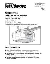 Chamberlain LiftMaster Security+ 2595 3/4HP Owner's Manual