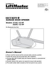 Chamberlain 3220C 1/2 HP Owner's Manual