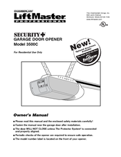 Chamberlain LiftMaster Professional Security+ 3500C Owner's Manual