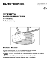 Security + LiftMaster Professional Security+ 3575C Owner's Manual