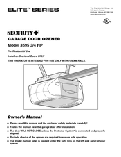 Security + 3595 Owner's Manual