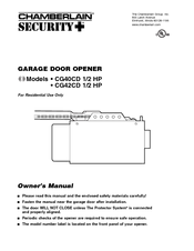 Chamberlain CG42CD 1/2 HP Owner's Manual