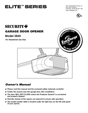 Security + ELITE 3840 Owner's Manual
