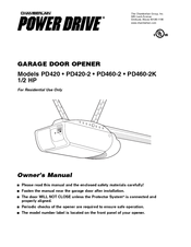 Chamberlain POWER DRIVE PD460-2 Owner's Manual