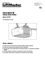 Chamberlain LiftMaster 3275C Owner's Manual