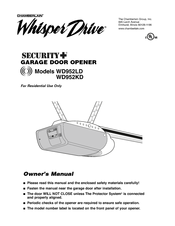 Chamberlain Whisper Drive Security+ WD952KD Owner's Manual