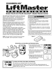 Chamberlain LiftMaster Security+ 372LM Owner's Manual