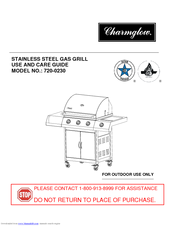 Charmglow GRILL 720-0230 Use And Care Manual