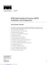 Cisco ATM Cable Interface Processor ACIP-SM(=) Installation And Configuration Manual