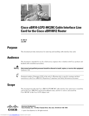 Cisco uBR10-LCP2-MC28C Installation Manual