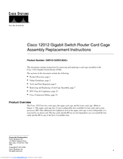 Cisco Gigabit Switch Router Cisco 12012 Replacement Instructions Manual