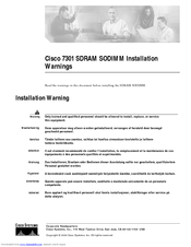 Cisco 7301 SDRAM Installation Manual