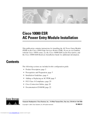 Cisco Blower Module  10000 ESR Installation Manual
