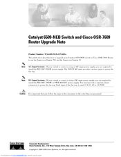 Cisco OSR-7609 Upgrade Manual