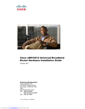 Cisco Universal Broadband Router Cisco uBR10012 Hardware Installation Manual