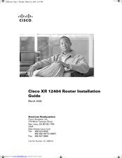 Cisco XR 12404 Installation Manual