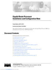 Cisco GRP= Installation And Configuration Note