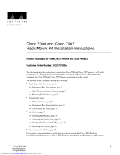 Cisco 7507 Installation Instructions Manual
