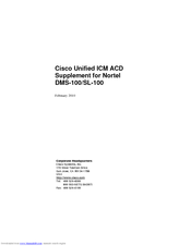Cisco NORTEL DMS-100 Supplement Manual