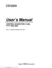 Citizen BD2-2860 User Manual