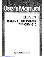 Citizen CBM-810 User Manual