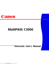 Canon C3000 - MultiPASS Color Inkjet Printer User Manual