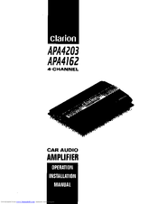 Clarion apa4162 Operation And Installation Manual