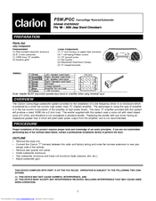 Clarion GRAND CHEROKEE PSWJPGC User Manual