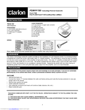 Clarion PSWFF150 Owner's Manual