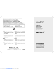 Clarion FB278RBT Owner's Manual