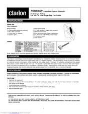 Clarion PSWFRGR User Manual